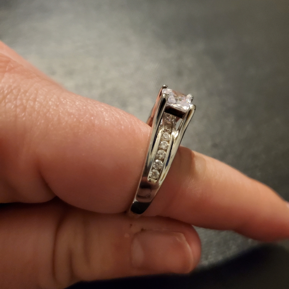 1ct Center Stone CZ Engagement Ring